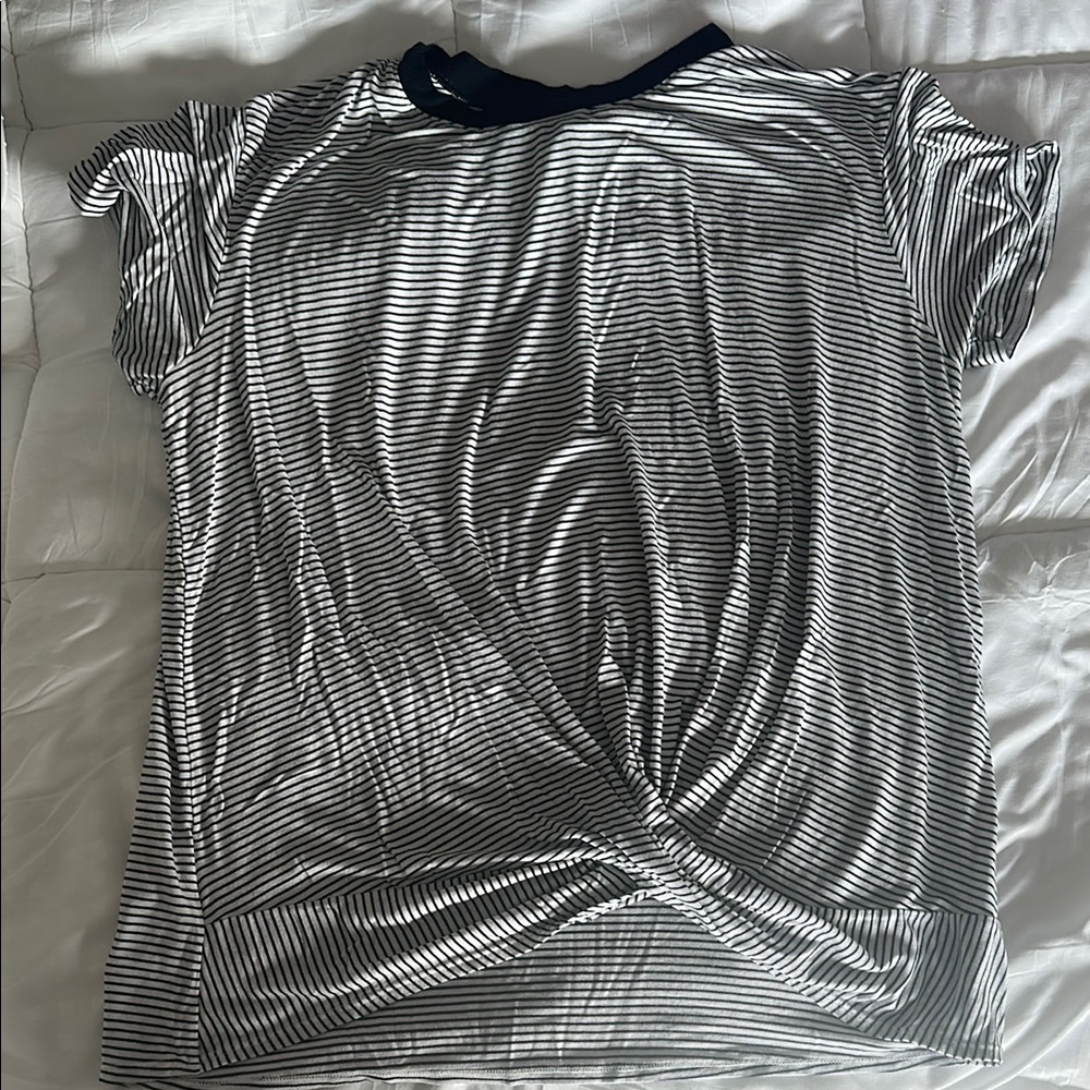Eddie Bauer Striped Black and White Women's Top